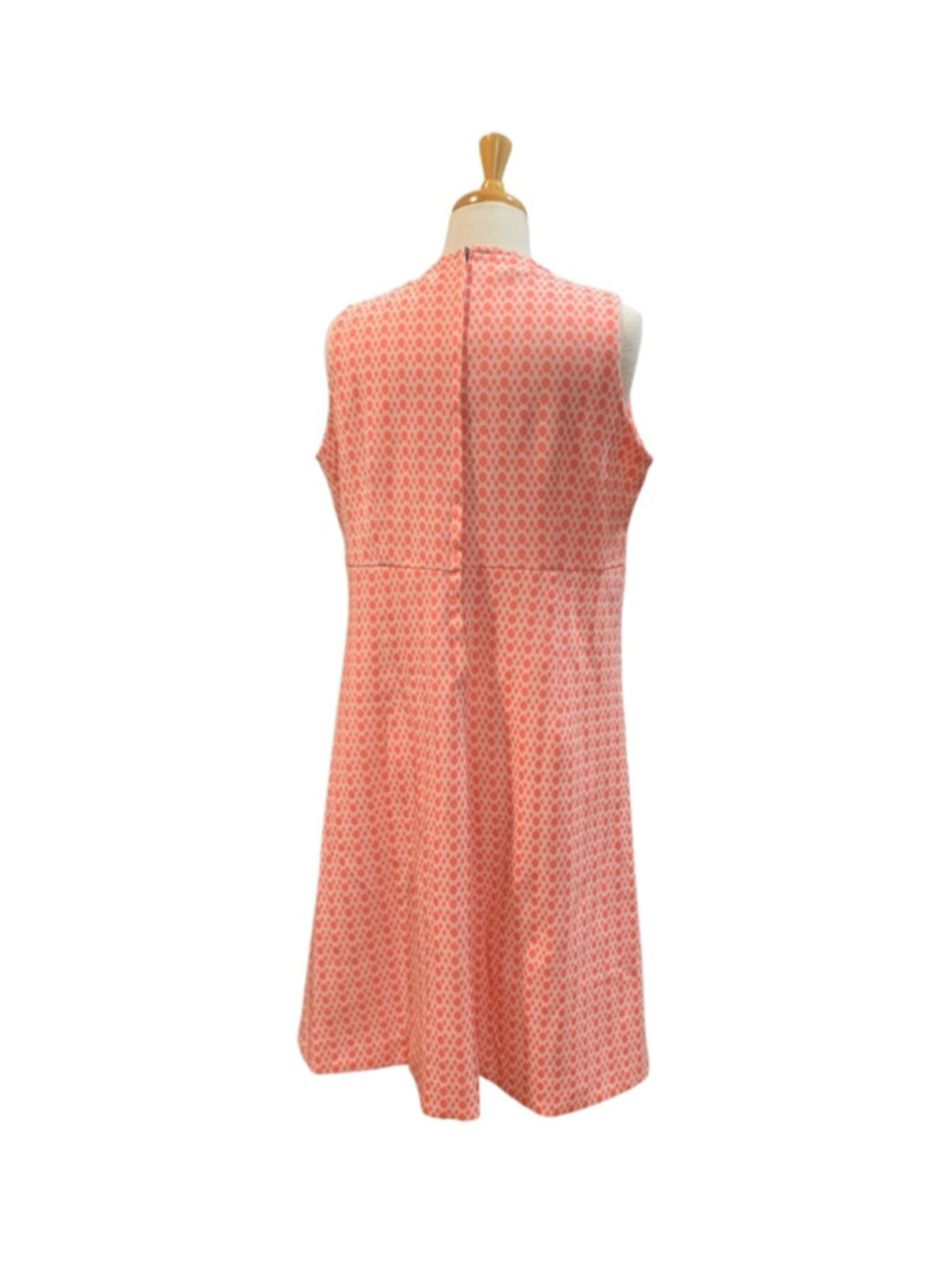 Vntg 60’s Women's Volup homemade Coral White Polka Dot dress - Picture 4 of 6